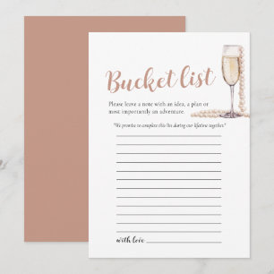 Pink Pearls and Prosecco Wedding Bucket List Game Invitation