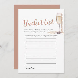 Pink Pearls and Prosecco Wedding Bucket List Game Invitation