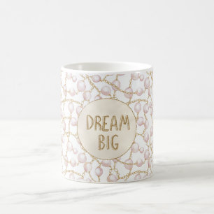 Pink Pearls Gold Glitter Dream Coffee Mug
