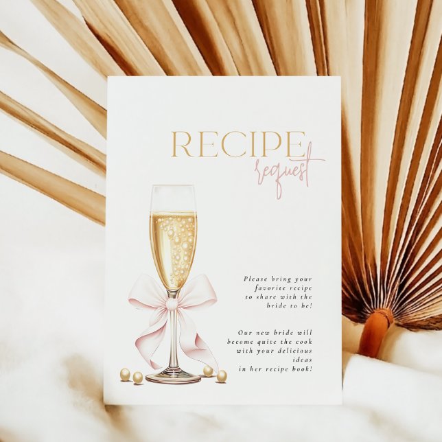 Pink Pearls Prosecco Bridal Recipe Enclosure Card (Creator Uploaded)