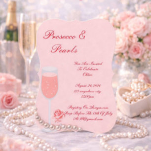 PINK PEARLS & PROSECCO BRIDAL SHOWER INVITATION 