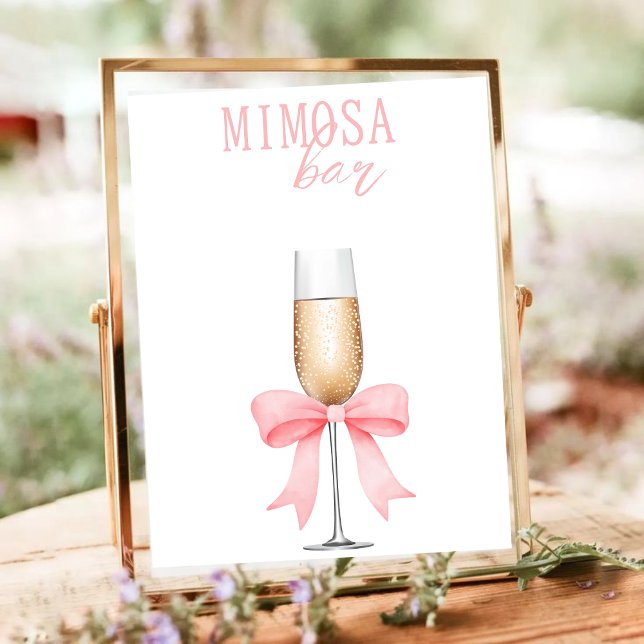 Pink Pearls & Prosecco Bridal Shower Mimosa bar Poster (Creator Uploaded)