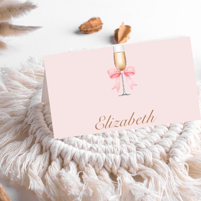 Pink Pearls & Prosecco Bridal Shower   Thank You Card (Creator Uploaded)