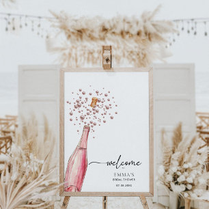 Pink Pearls & Prosecco Bridal Shower Welcome Sign