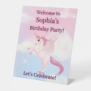 Pink Pegasus Unicorn Welcome Sign