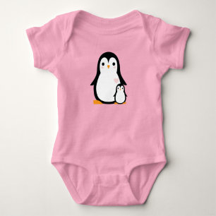 Pink Penguin Baby Shower Bodysuit