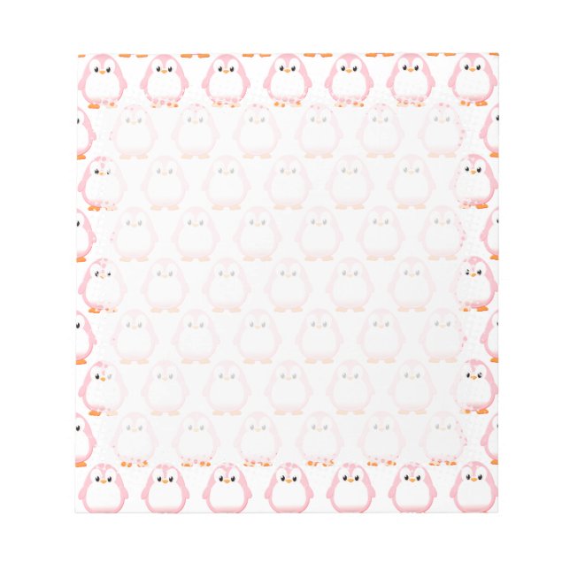Pink Penguin Drawing Notepad (Front)