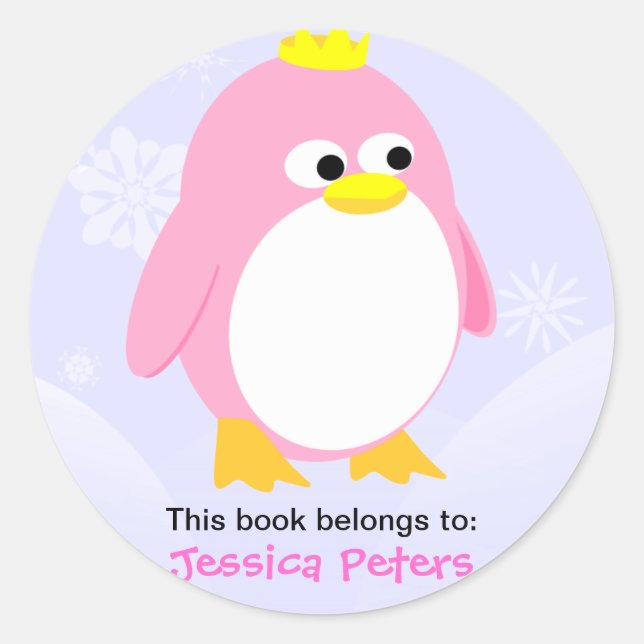 Pink Penguin Personalised Labels (Front)