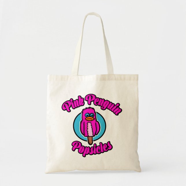Pink Penguin Popsicle Tote Bag (Front)