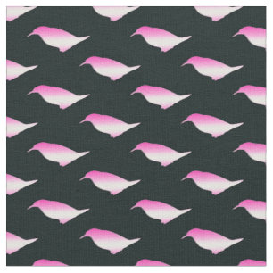 Pink penguin silhouette fabric
