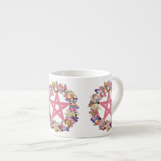 Pink Pentacle Espresso Mug (Front Right)