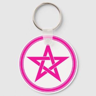 pink pentacle key ring