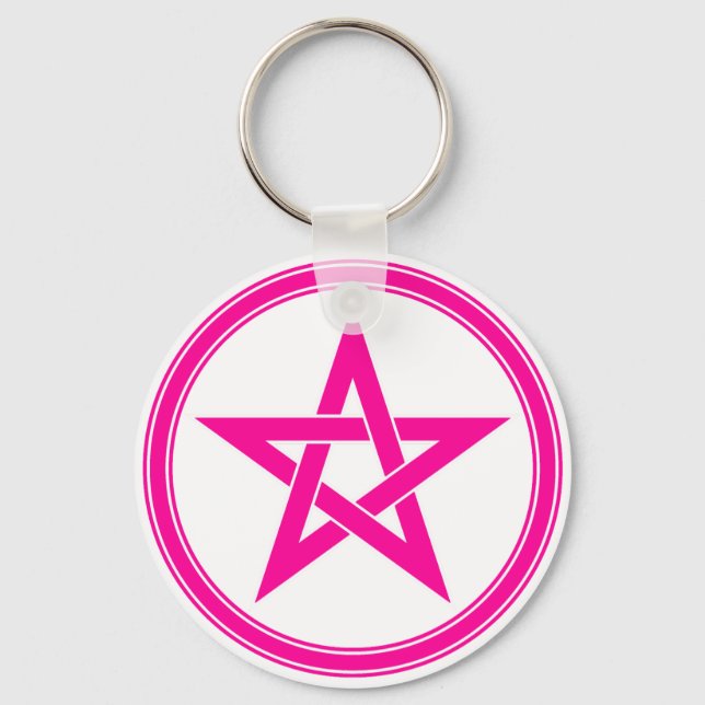 pink pentacle key ring (Front)