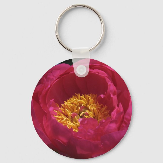 Pink Peonie Keychain (Front)