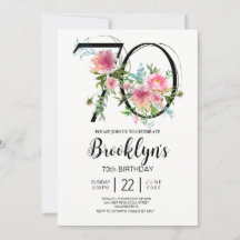 Pink Peonies 70th Birthday 