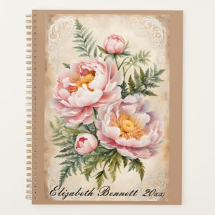 Pink Peonies and Lace Vintage Planner