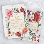 Pink Peonies Burgundy Floral Leaves 16th Birthday  Invitation<br><div class="desc">Pretty pink and peach peonies with burgundy and white floral and greenery Sweet 16th birthday party invitation.</div>