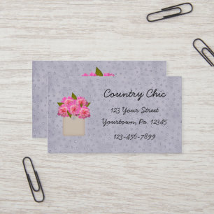 Pink Peonies Business Card