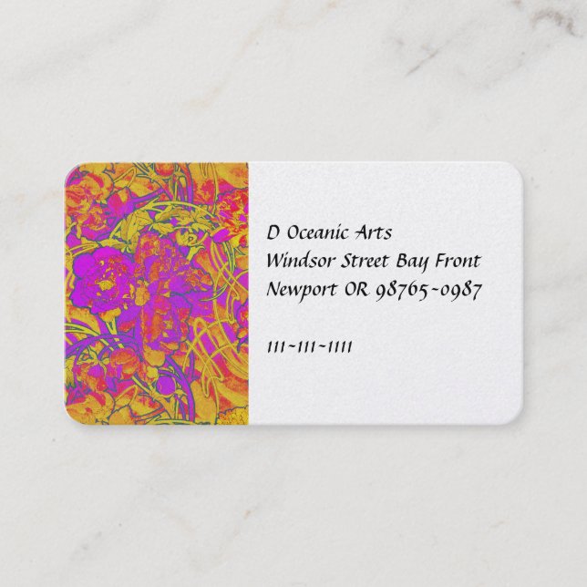 Pink Peonies Business Card (Front)