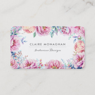 Pink Peonies   Business Cards