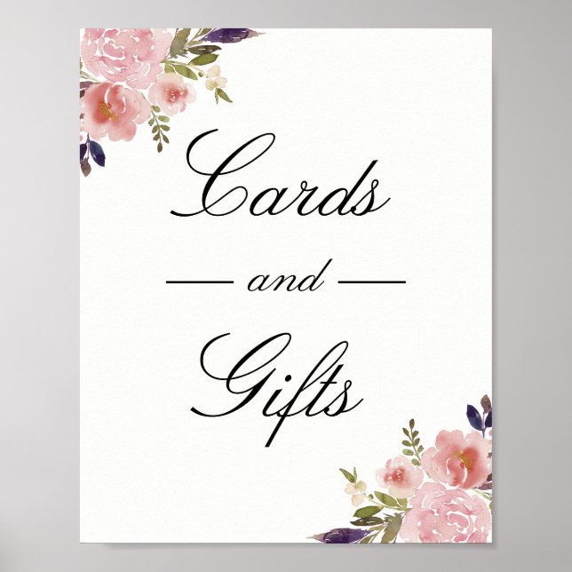 Pink Peonies Cards And Gifts Wedding Poster (Front)