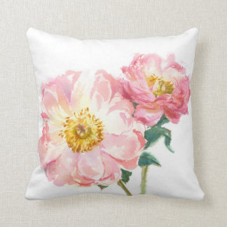 pink peonies cushion