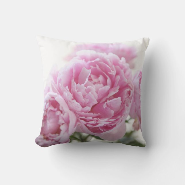 Pink peonies cushion (Front)