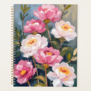 Pink Peonies Flower Bouquet Painting Planner