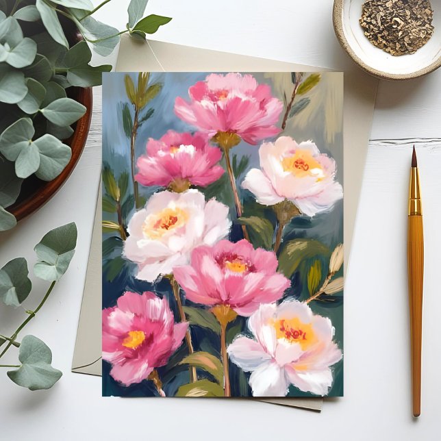 Pink Peonies Flower Bouquet Postcard (Creator Uploaded)