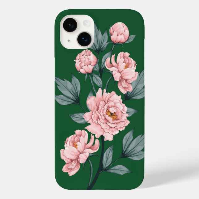 Pink Peonies Flowers Floral Watercolour Case-Mate iPhone Case (Back)