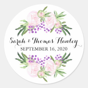 Pink Peonies I Floral Wedding Sticker