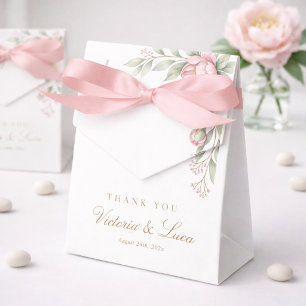 Pink Peonies In Bloom Celebration Party Thank You  Favour Box