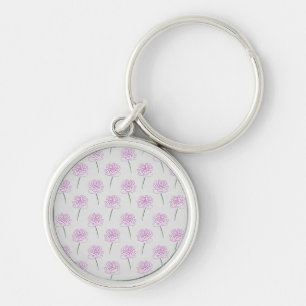 pink peonies key ring