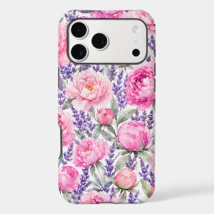 Pink Peonies & Lavender Watercolor Floral Pattern