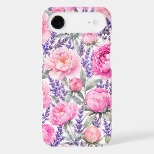 Pink Peonies & Lavender Watercolor Floral Pattern