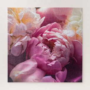 Pink Peonies: Luxurious Floral Art. Jigsaw Puzzle