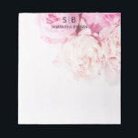 Pink Peonies Monogram Feminine Modern Template Notepad<br><div class="desc">Pink Peonies Monogram Feminine Modern Template Notepad</div>