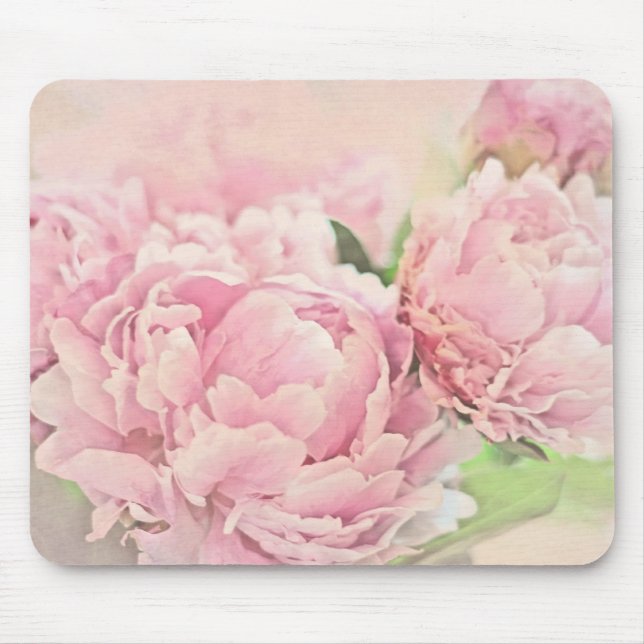 Pink Peonies Mouse Pad (Front)