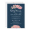 Pink peonies navy blue floral elegant baby shower