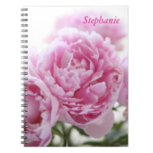 pink peonies notebook