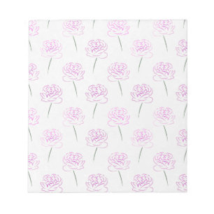 pink peonies notepad
