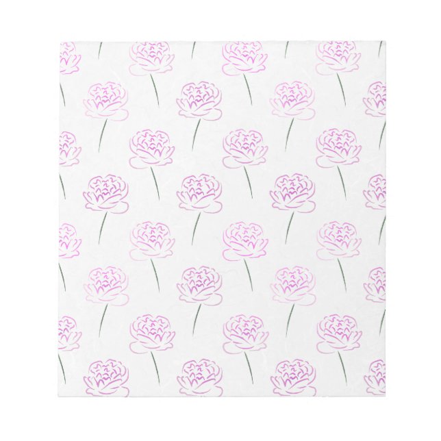 pink peonies notepad (Front)