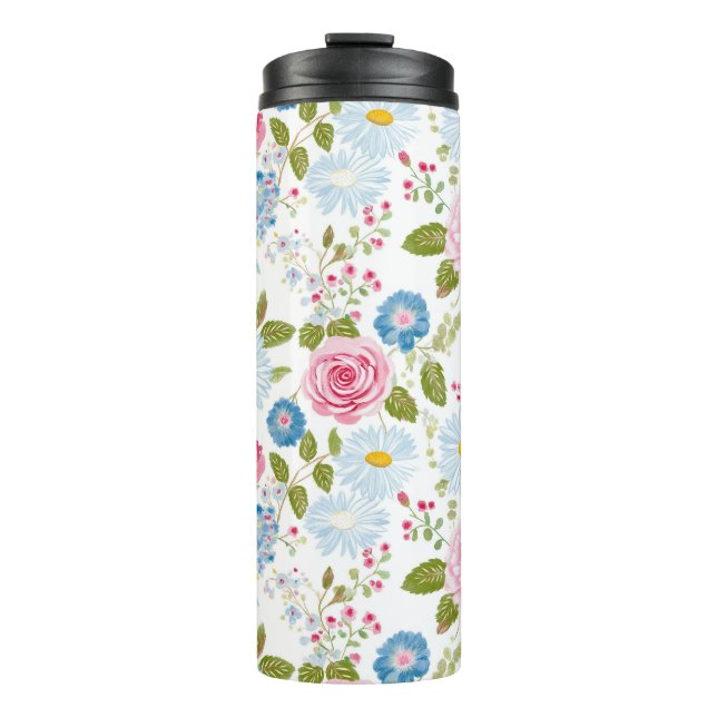Pink Peonies Pattern  Thermal Tumbler (Front)