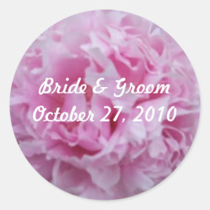 Pink Peonies Peony Wedding Stickers