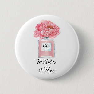 Pink Peonies & Perfume Mother of the Groom 6 Cm Round Badge