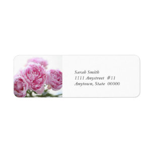 pink peonies return label return address label
