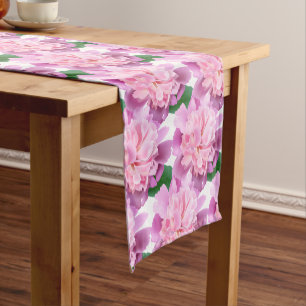 Pink Peonies Table Runner