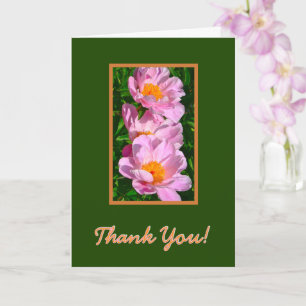 "PINK PEONIES" THANK YOU / CUSTOMIZABLE CARD