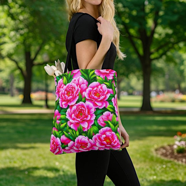 Pink Peonies Tote Bag (Creator Uploaded)