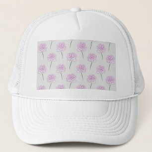pink peonies trucker hat